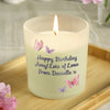 Personalised Butterfly Frosted Glass Wax Candle