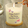 Personalised Butterfly Frosted Glass Wax Candle