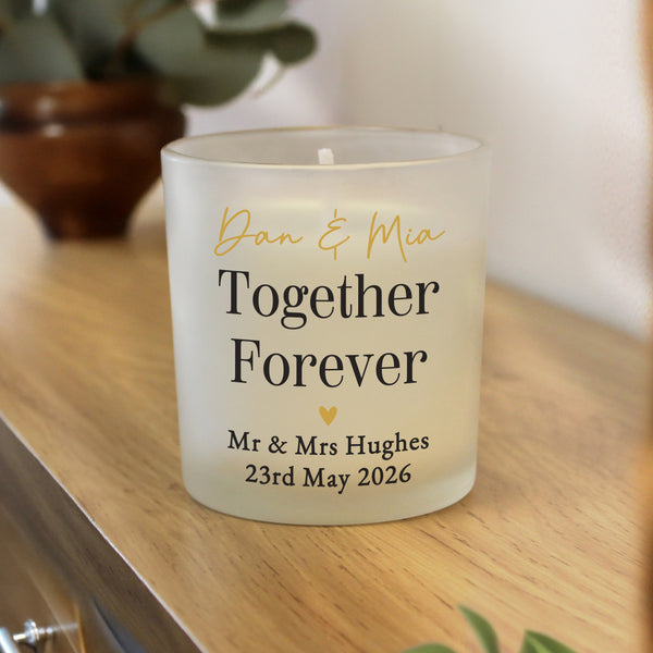 Personalised Black & Gold Free Text Frosted Wax Candle