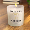 Personalised Black & Gold Bow Frosted Wax Candle