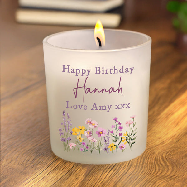 Personalised Wild Flower Jar Wax Candle