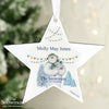 Personalised The Snowman and the Snowdog Wooden Star Hanging Decoration