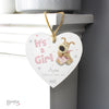 Personalised Boofle It's a Girl Wooden Heart Hanging Decoration
