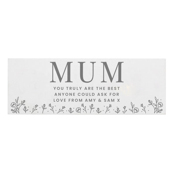 Personalised Floral Wooden Mum Ornament