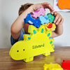 Personalised Name Only Wooden Dinosaur Stacker Toy