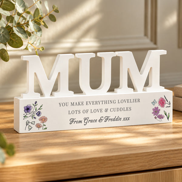 Personalised Wild Flowers Mum Ornament