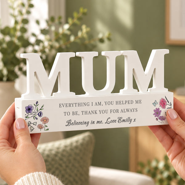 Personalised Wild Flowers Mum Ornament