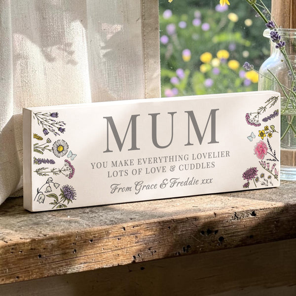 Personalised Wild Flowers Mum Ornament