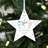 Personalised Polar Bear Christmas Star Hanging Decoration