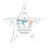 Personalised Polar Bear Christmas Star Hanging Decoration