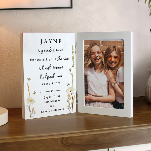 Personalised Friend Wooden Hinged 6x4 Photo Frame