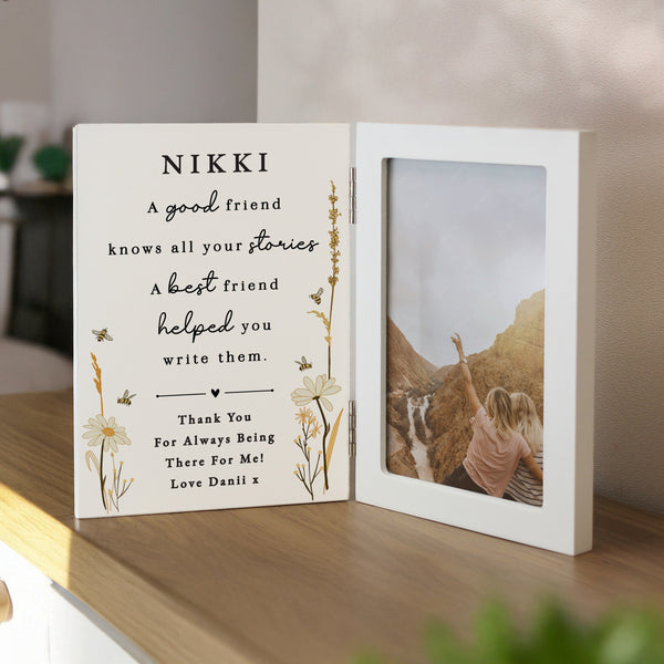Personalised Friend Wooden Hinged 6x4 Photo Frame