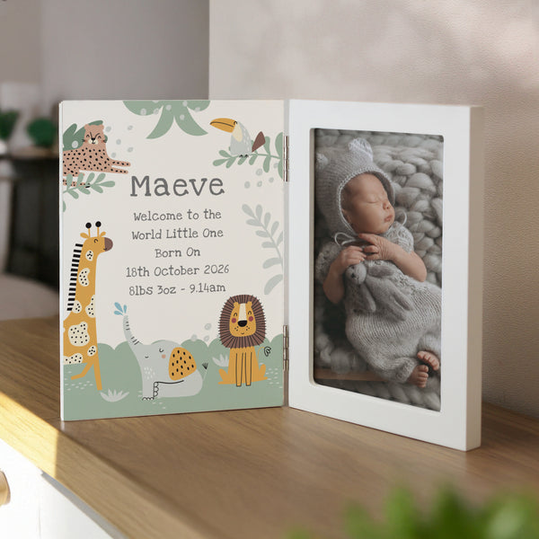 Personalised Animals Wooden Hinged 6x4 Photo Frame