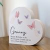 Personalised Butterfly Grey wooden Heart Ornament