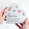 Personalised Butterfly Grey wooden Heart Ornament