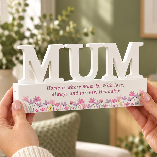 Personalised Floral Wooden Mum Ornament