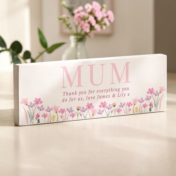 Personalised Floral Wooden Mum Ornament