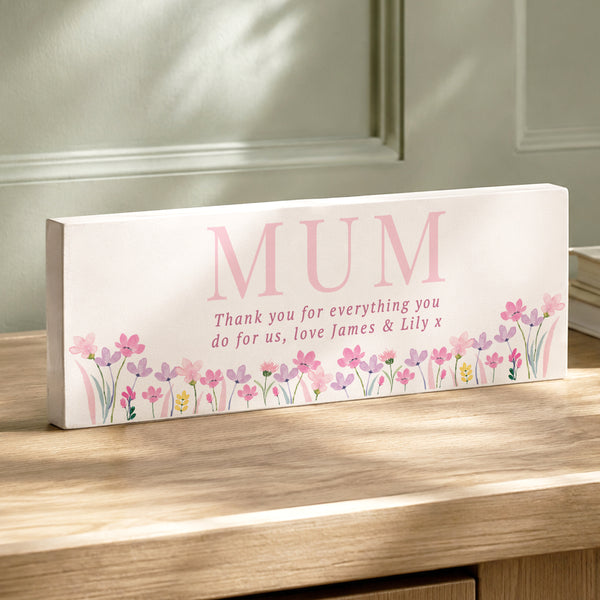 Personalised Floral Wooden Mum Ornament