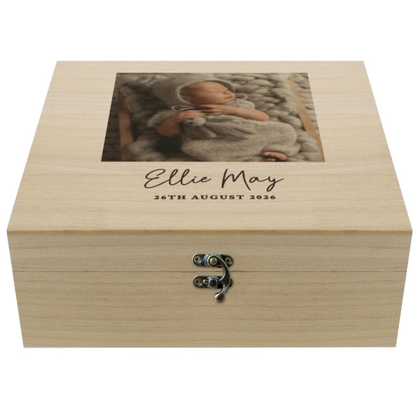 Personalised Photo Upload Wooden Keepsake Box