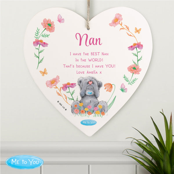 Personalised Me to You Flowery Hanging Heart Ornament