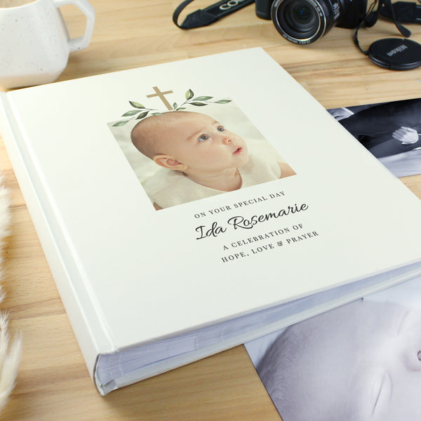 Personalised Christening Photo Upload Traditional Photo Album