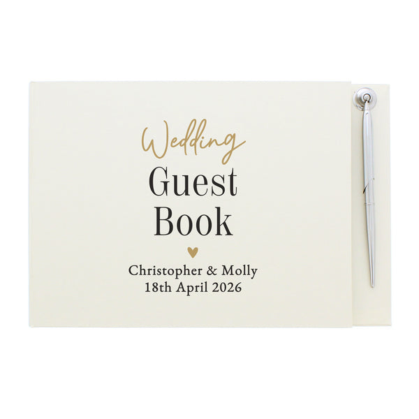 Personalised Black & Gold Free Text Guestbook