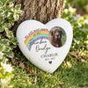Personalised Pet Rainbow Photo Upload Memorial Resin Heart