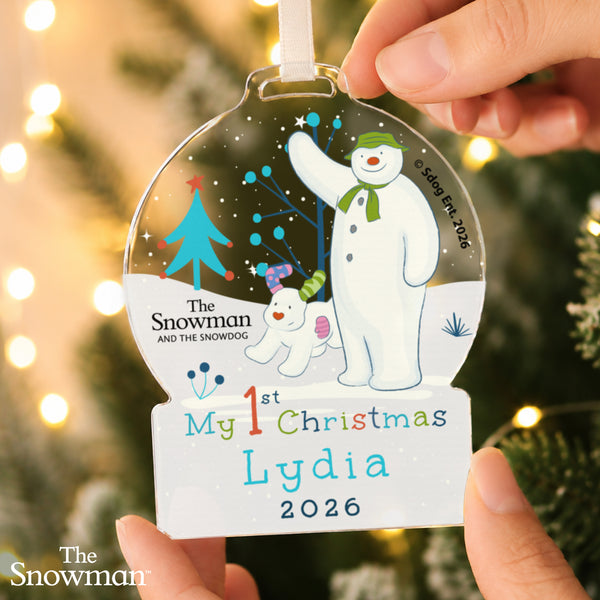 Personalised The Snowman & The Snowdog My 1st Christmas Decoration