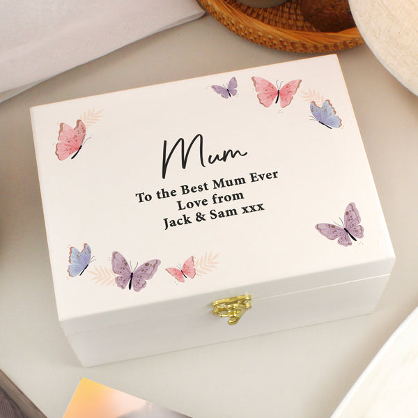 Personalised Butterfly Wooden Keepsake Box