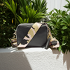 Personalised Elie Beaumont Cross Body Black Leather Bag with Choice of Strap