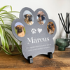 Personalised Paw Shaped Pet Multi Photo Upload Slate Memorial