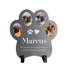 Personalised Paw Shaped Pet Multi Photo Upload Slate Memorial