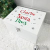 Personalised White Wooden Santa Paws Pet Christmas Eve Box