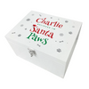 Personalised White Wooden Santa Paws Pet Christmas Eve Box