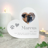 Personalised Sketch Pet Photo Upload White Heart Ornament