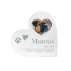 Personalised Sketch Pet Photo Upload White Heart Ornament
