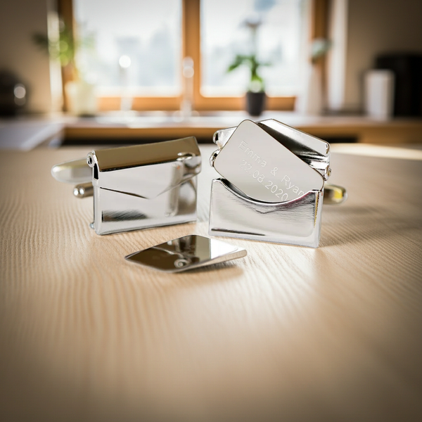 Personalised Stainless Steel Secret Message Engraved Cufflinks