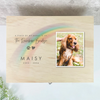 Personalised Wooden Soft Rainbow Bridge Photo Pet Keepsake Box
