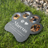 Personalised Paw Shaped Pet Multi Photo Upload Slate Garden Memorial