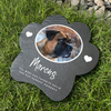 Personalised Paw Shaped Pet Photo Upload Slate Garden Memorial