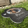 Personalised Paw Shaped Pet Photo Upload Slate Garden Memorial