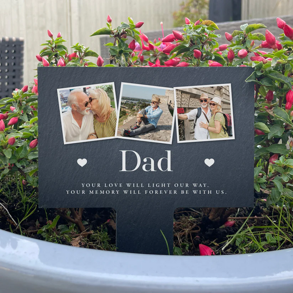 Personalised Multi Photo Upload Slate Garden Sign