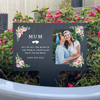 Personalised Pink Floral Photo Upload Plant Slate Garden Sign