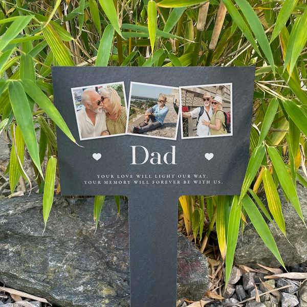 Personalised Multi Photo Upload Slate Garden Sign