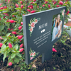 Personalised Pink Floral Photo Upload Plant Slate Garden Sign