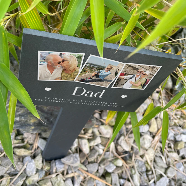 Personalised Multi Photo Upload Slate Garden Sign