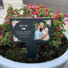 Personalised Pink Floral Photo Upload Plant Slate Garden Sign