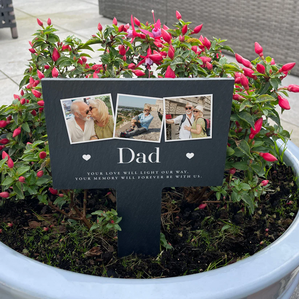Personalised Multi Photo Upload Slate Garden Sign