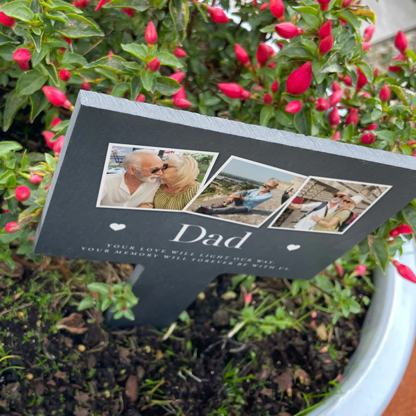 Personalised Multi Photo Upload Slate Garden Sign