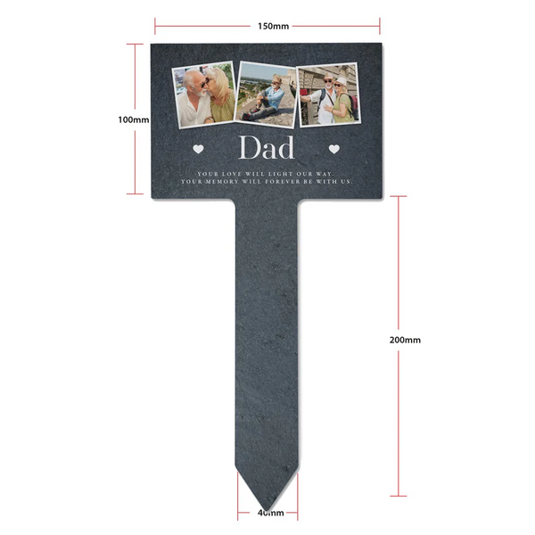 Personalised Multi Photo Upload Slate Garden Sign